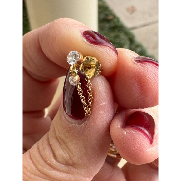 Maria Tash Invisible Dangle Chain 18kt gold single earring with diamonds - Picture 13 of 13